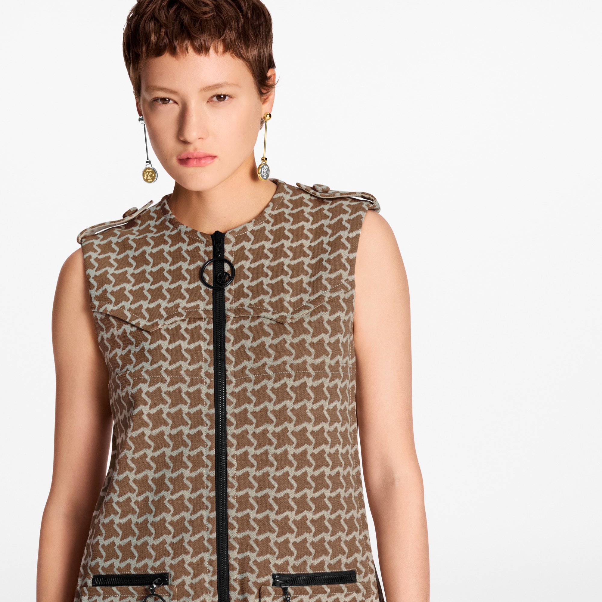 Vestido con cremallera en Jacquard  Mujer Prêt-à-Porter Vestidos | LOUIS VUITTON (Zoom de producto)