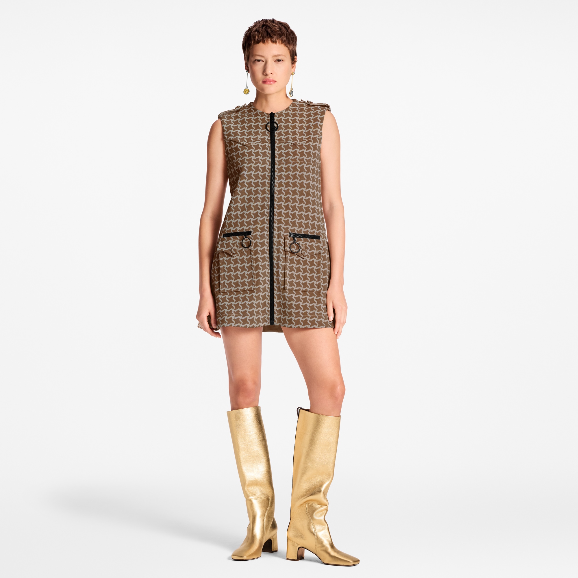 Vestido con cremallera en Jacquard  Mujer Prêt-à-Porter Vestidos | LOUIS VUITTON (Zoom de producto)