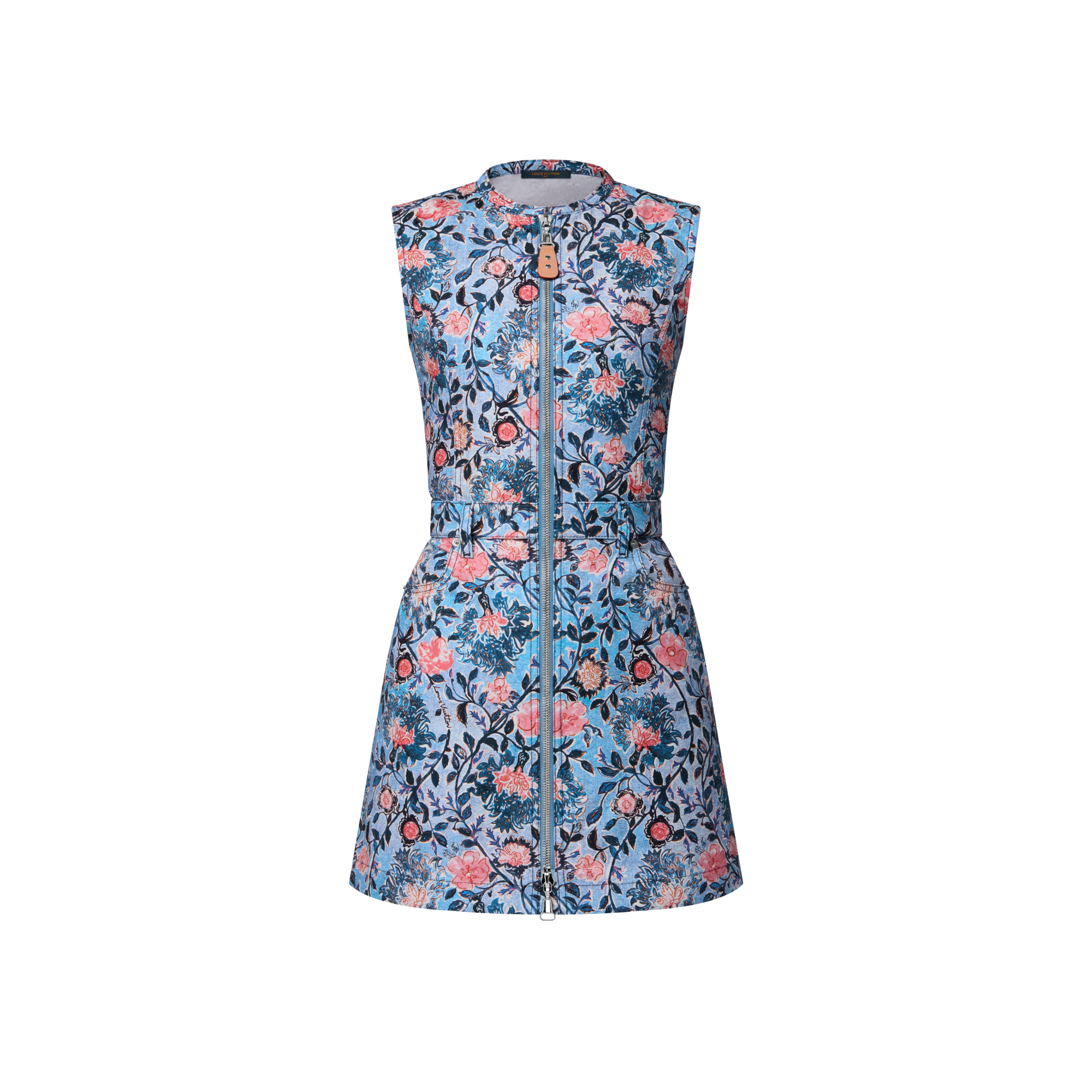 Vestido con cremallera y estampado floral  Mujer Prêt-à-Porter Vestidos | LOUIS VUITTON (Zoom de producto)