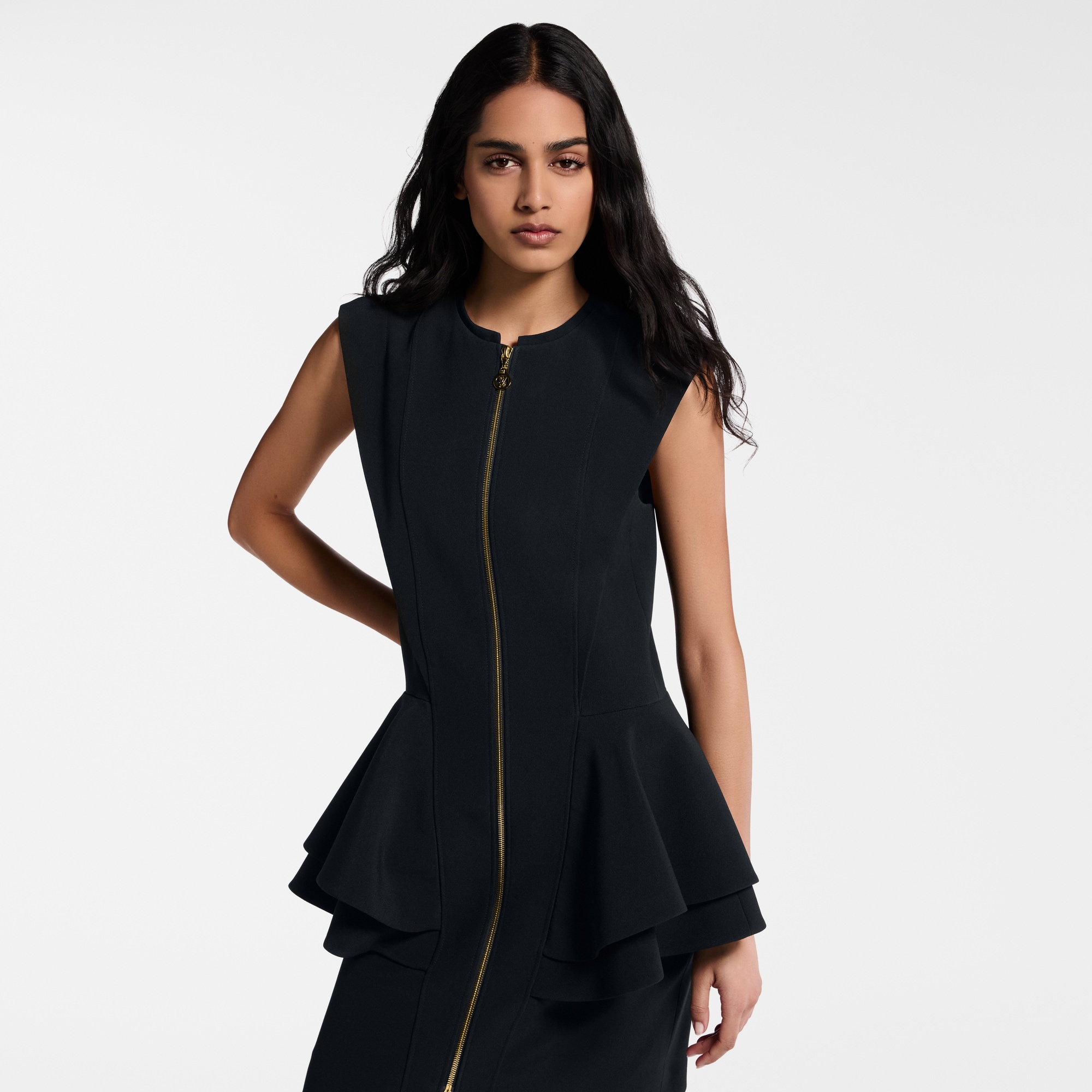 Vestido con peplum y cremallera  Mujer Prêt-à-Porter Vestidos | LOUIS VUITTON (Zoom de producto)