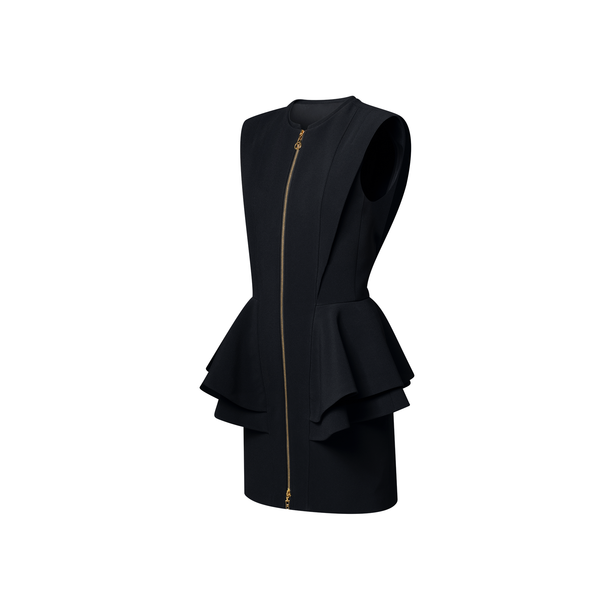 Vestido con peplum y cremallera  Mujer Prêt-à-Porter Vestidos | LOUIS VUITTON (Zoom de producto)