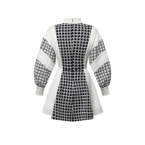 Vestido de manga globo en Jacquard Mujer Prêt-à-Porter Vestidos | LOUIS VUITTON (Zoom de producto)