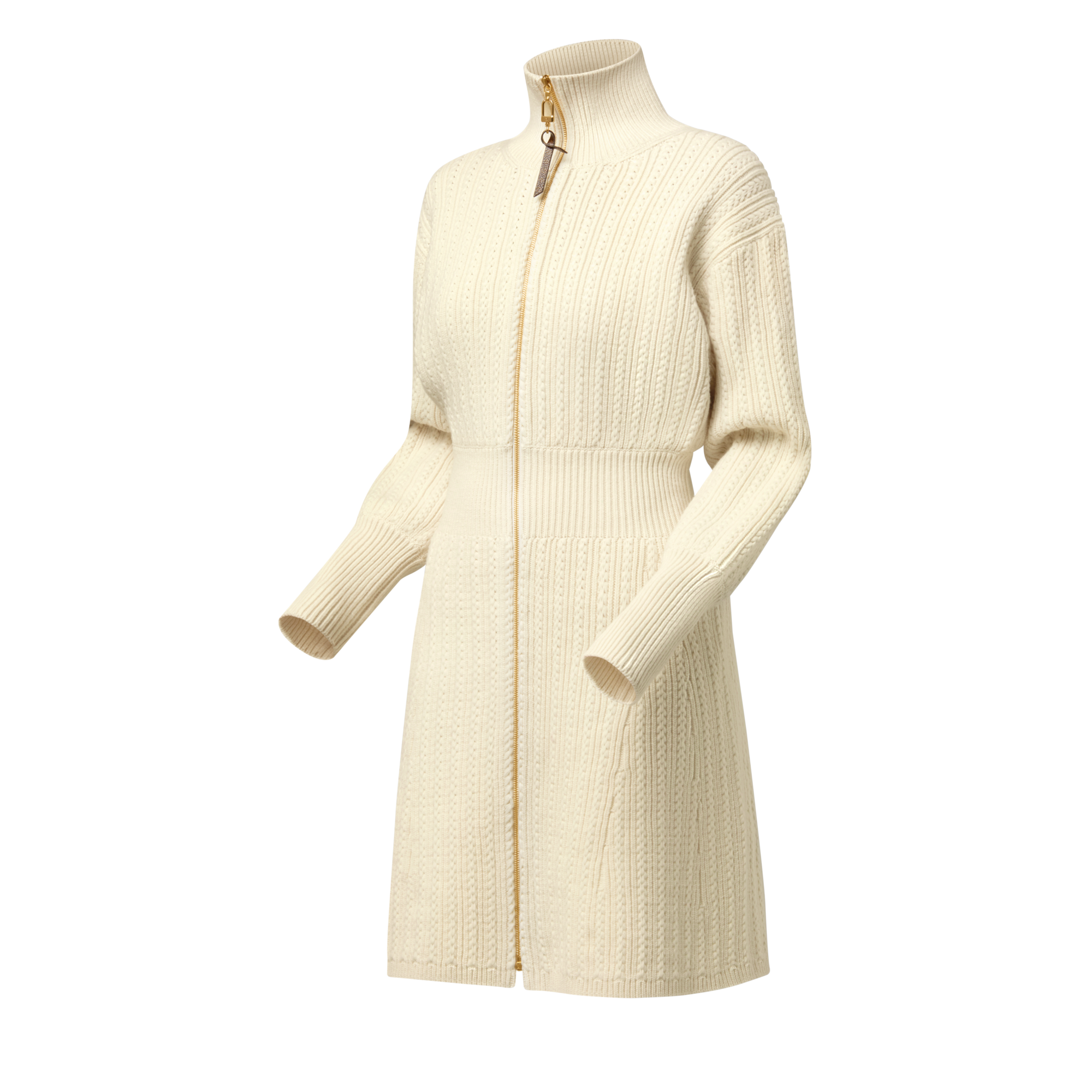 Vestido de manga larga en punto acanalado  Mujer Prêt-à-Porter Vestidos | LOUIS VUITTON (Zoom de producto)
