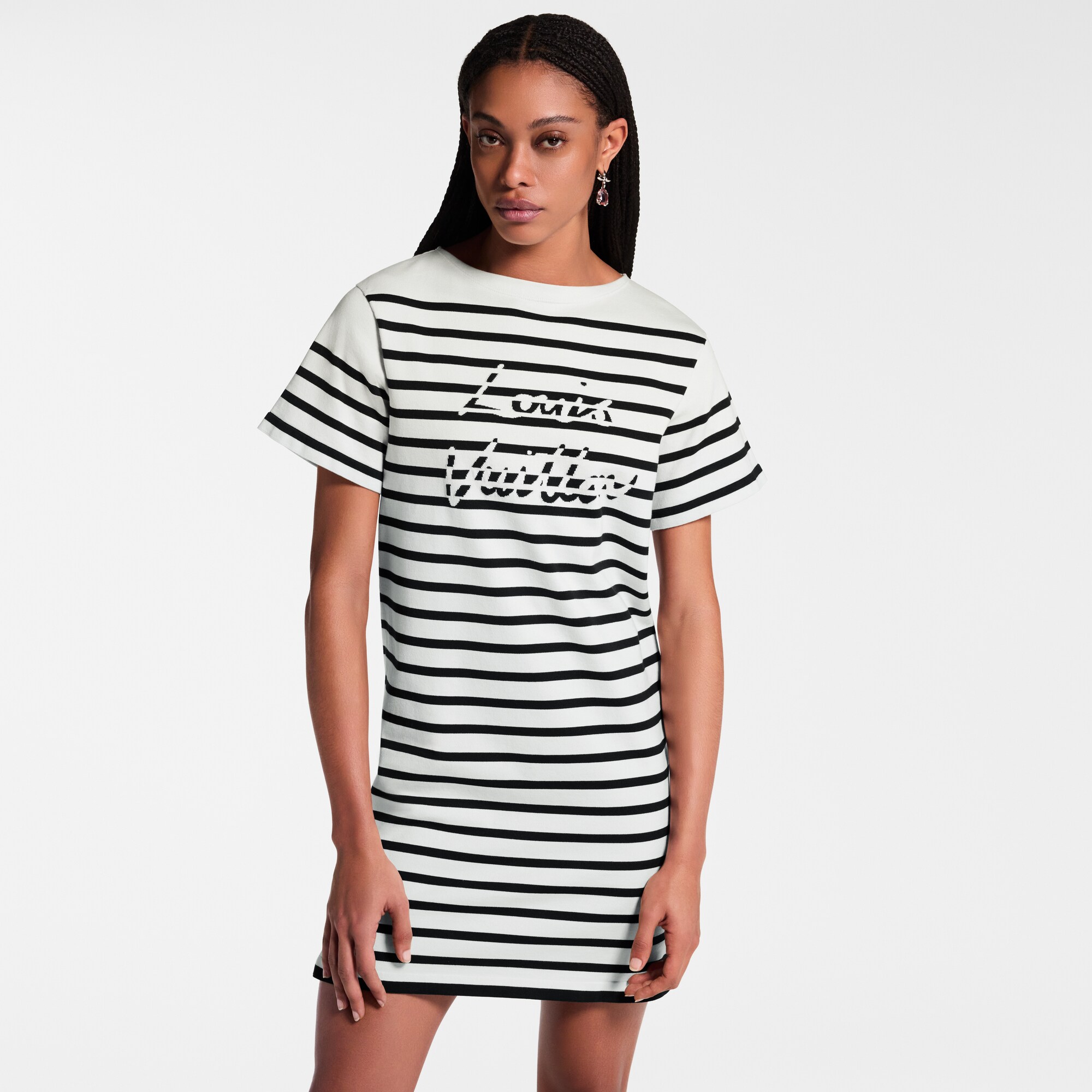 Vestido de punto a rayas  Mujer Prêt-à-Porter Vestidos | LOUIS VUITTON (Zoom de producto)