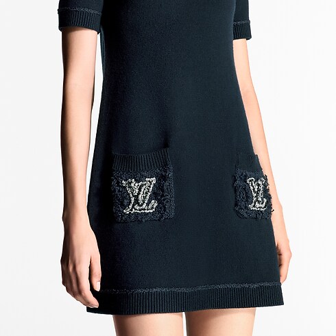Vestido de punto con bolsillos en tejido de rizo Mujer Prêt-à-Porter Vestidos | LOUIS VUITTON (Zoom de producto)