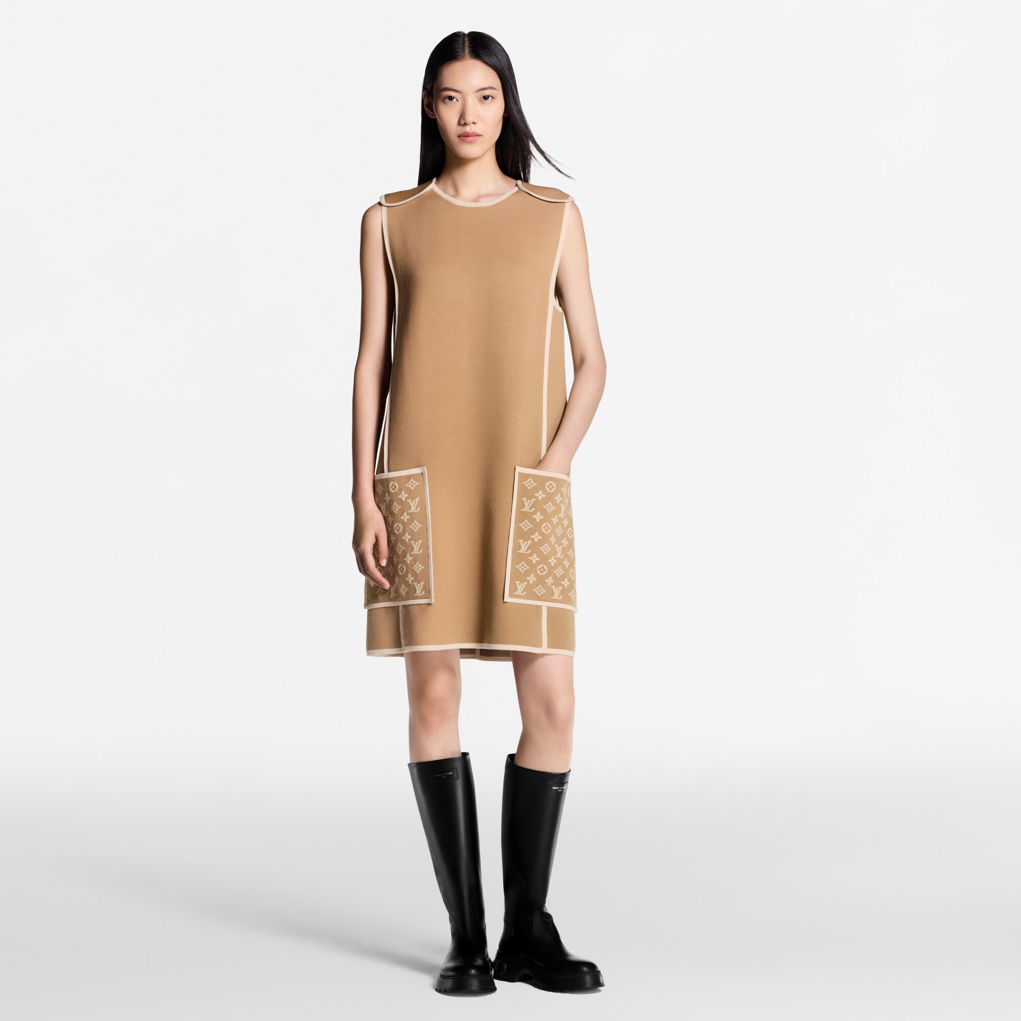 Vestido de punto con detalles Monogram  Mujer Prêt-à-Porter Vestidos | LOUIS VUITTON (Zoom de producto)