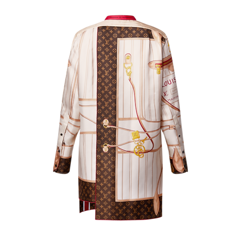 Vestido de seda con estampado de fular Mujer Prêt-à-Porter Vestidos | LOUIS VUITTON (Zoom de producto)