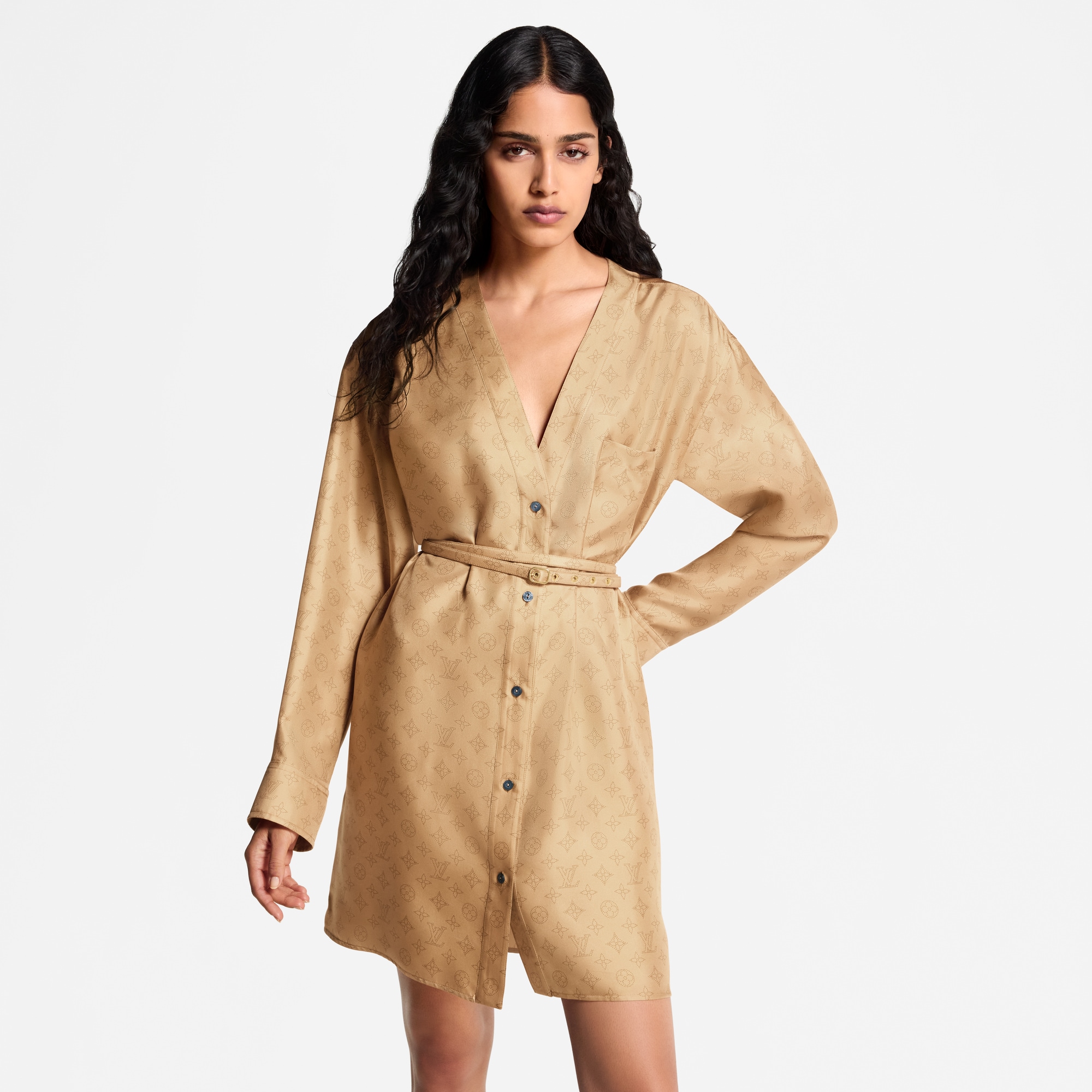 Vestido Mahina Monogram con botones  Mujer Prêt-à-Porter Vestidos | LOUIS VUITTON (Zoom de producto)