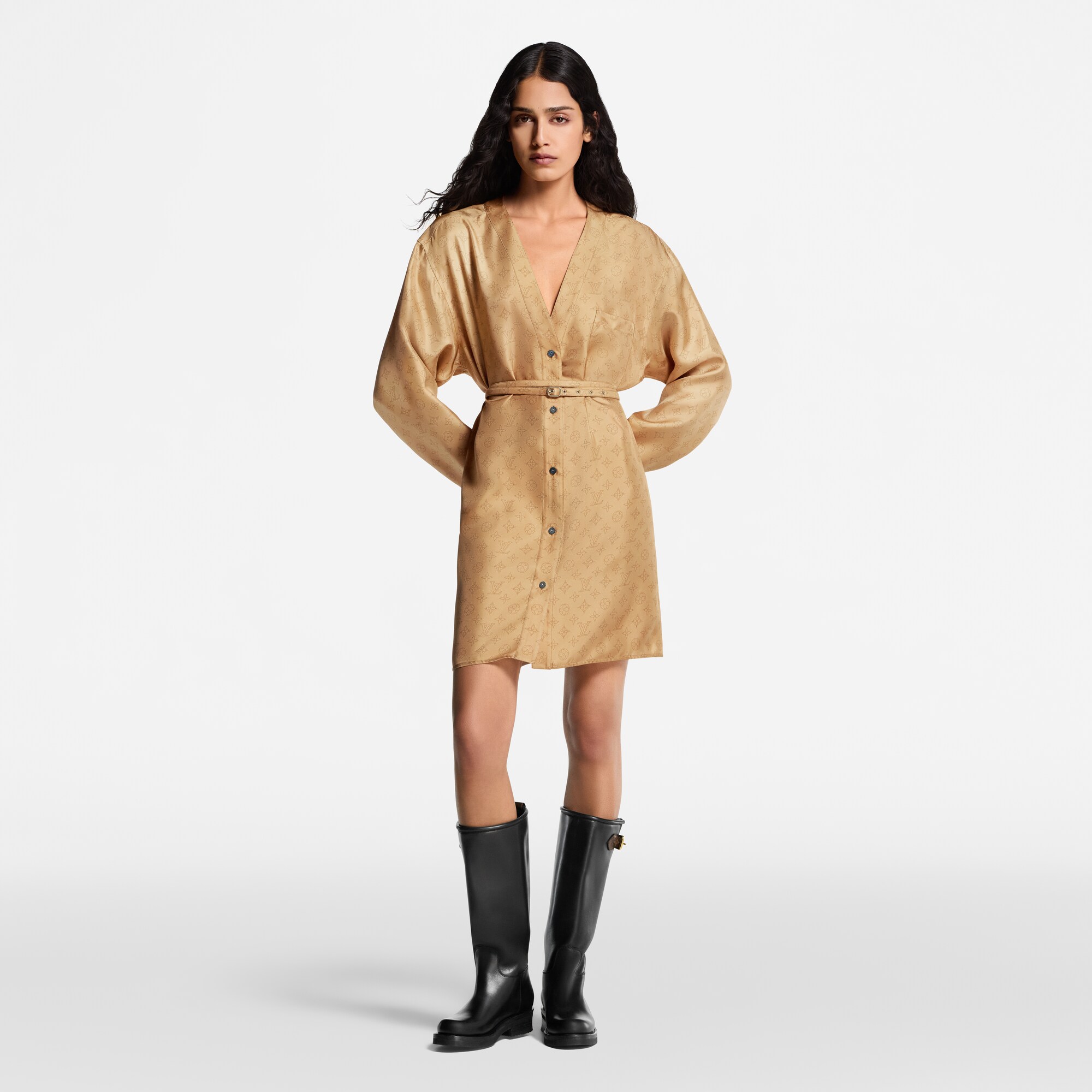 Vestido Mahina Monogram con botones  Mujer Prêt-à-Porter Vestidos | LOUIS VUITTON (Zoom de producto)