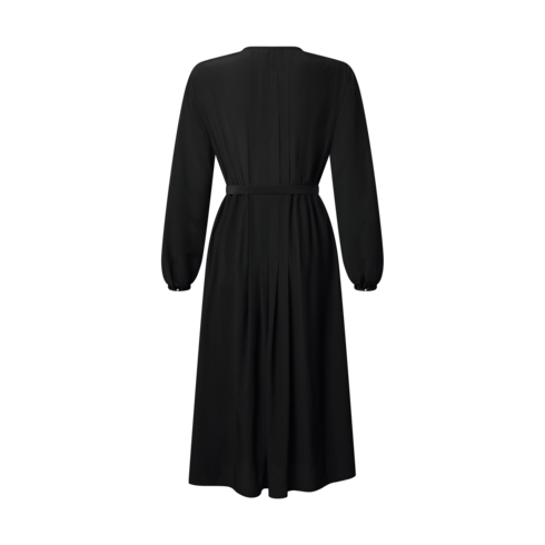 Vestido plisado con detalle Monogram Mujer Prêt-à-Porter Vestidos | LOUIS VUITTON (Zoom de producto)