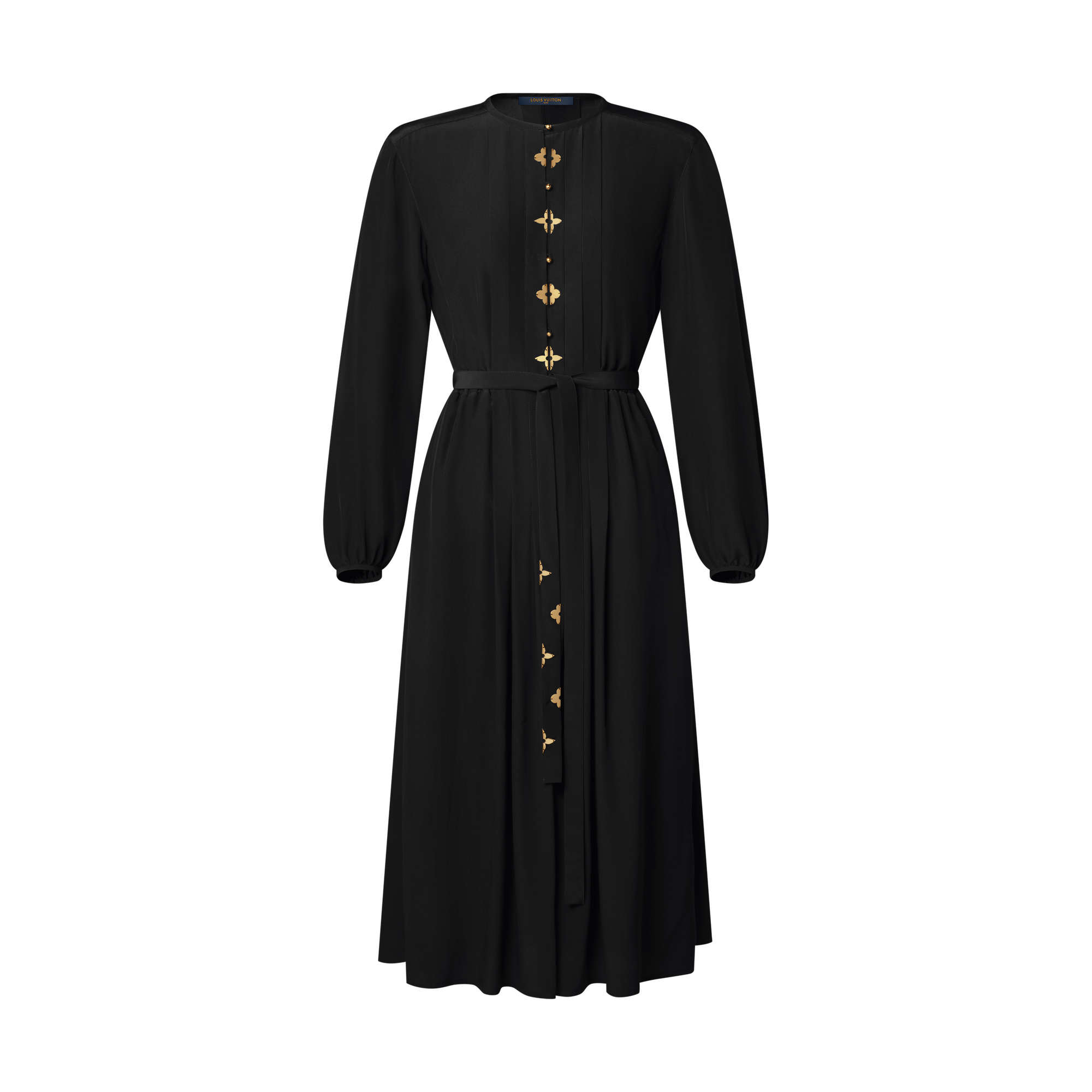Vestido plisado con detalle Monogram  Mujer Prêt-à-Porter Vestidos | LOUIS VUITTON (Zoom de producto)
