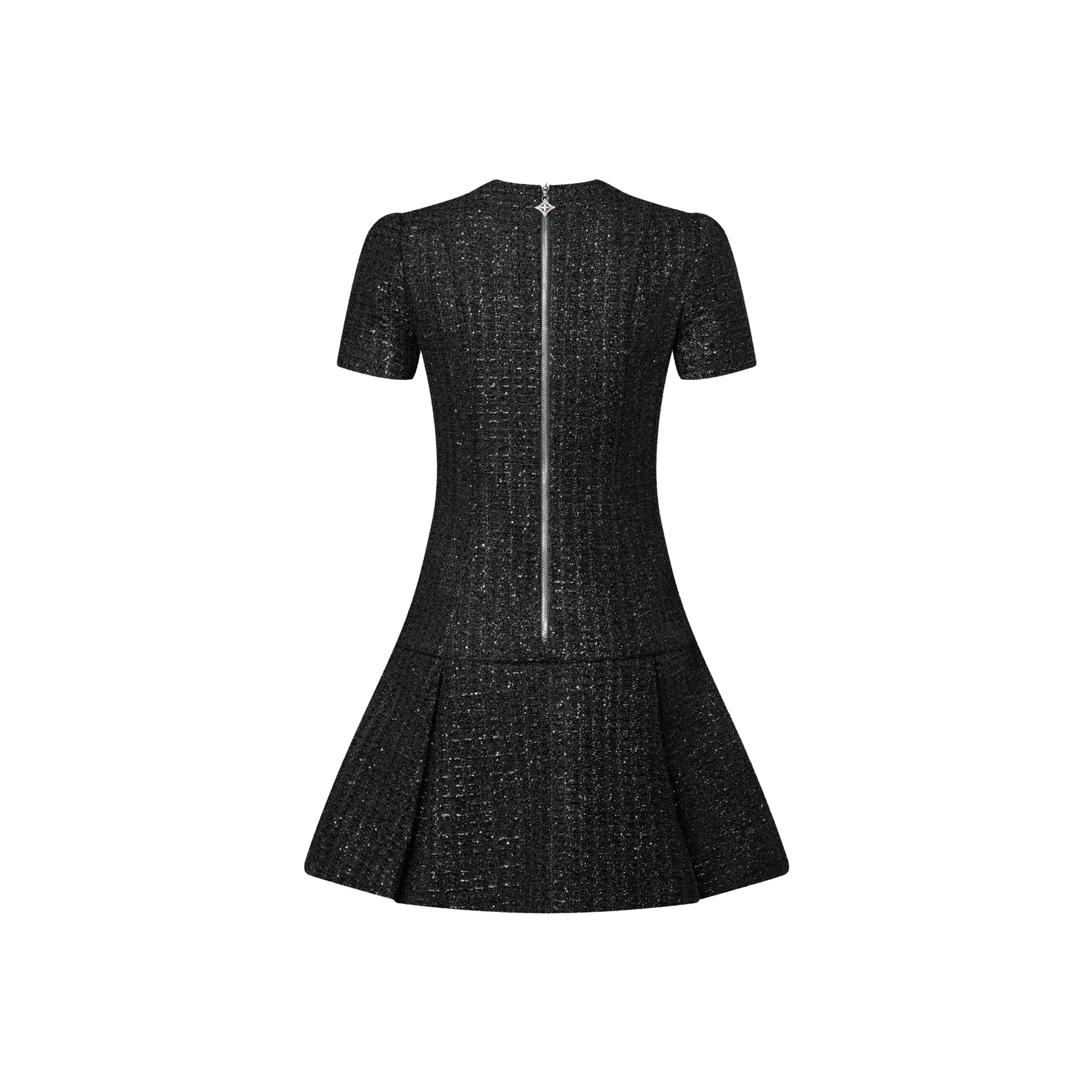 Vestido plisado en tweed de lúrex  Mujer Prêt-à-Porter Vestidos | LOUIS VUITTON (Zoom de producto)