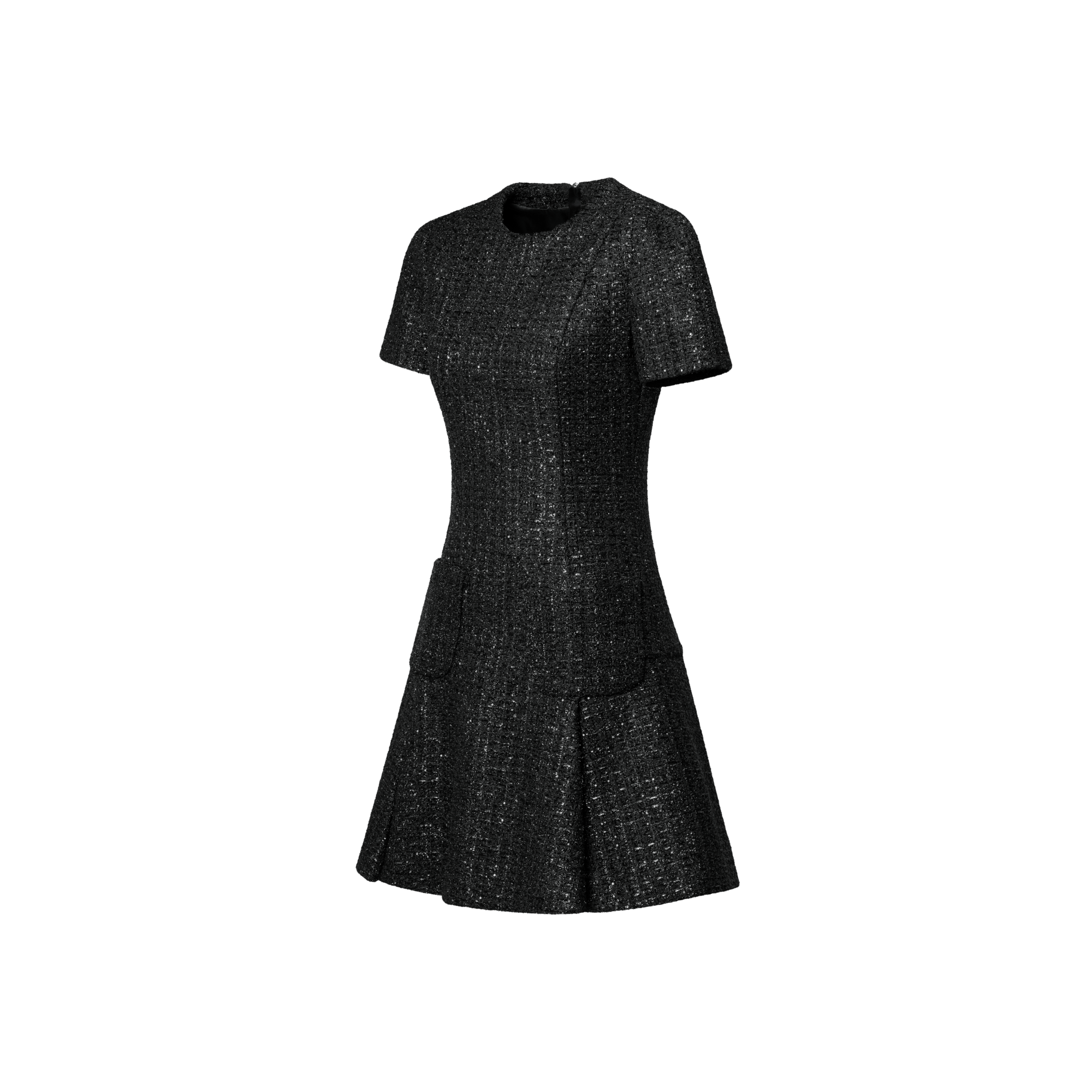 Vestido plisado en tweed de lúrex  Mujer Prêt-à-Porter Vestidos | LOUIS VUITTON (Zoom de producto)