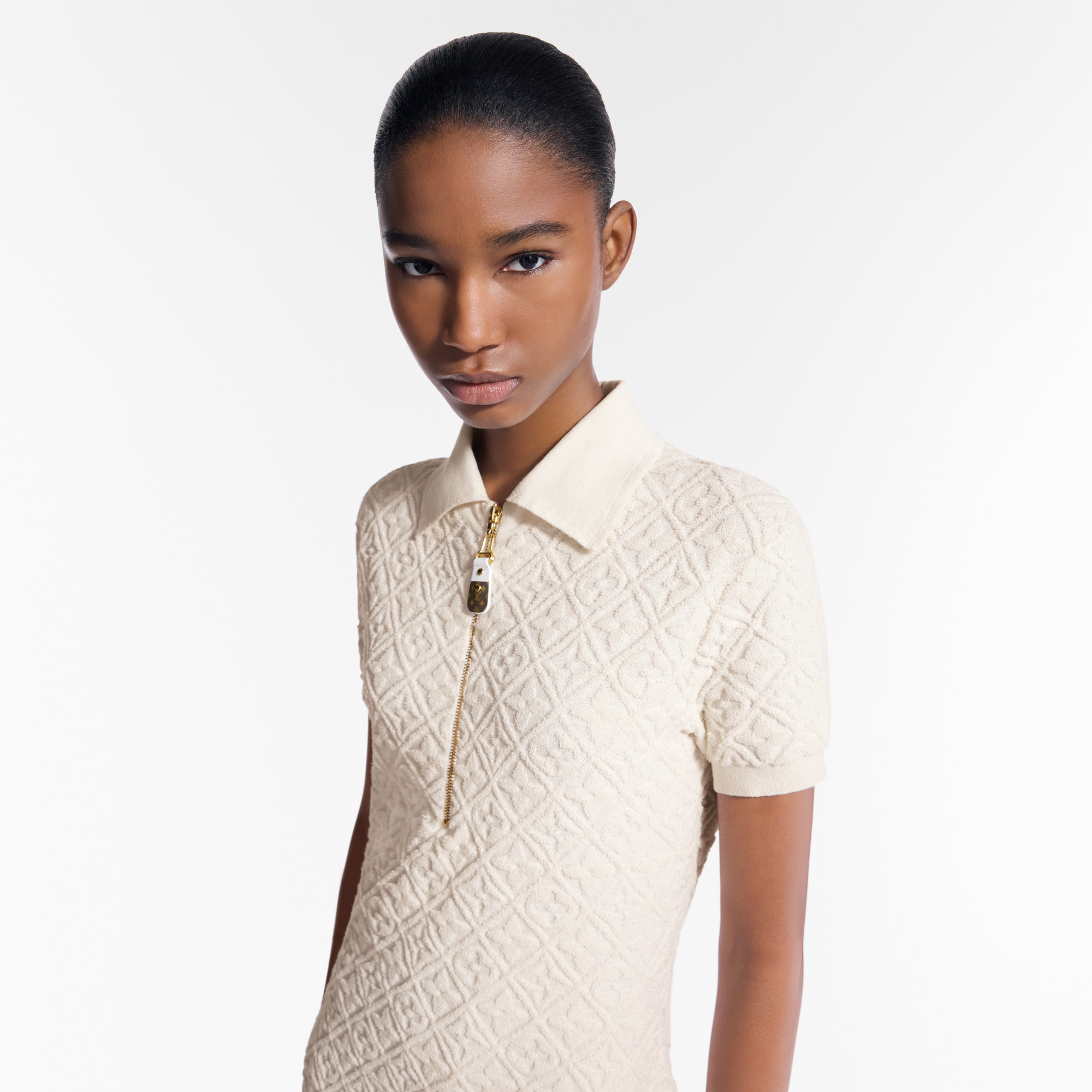 Vestido tipo polo de felpa con flor Monogram  Mujer Prêt-à-Porter Vestidos | LOUIS VUITTON (Zoom de producto)