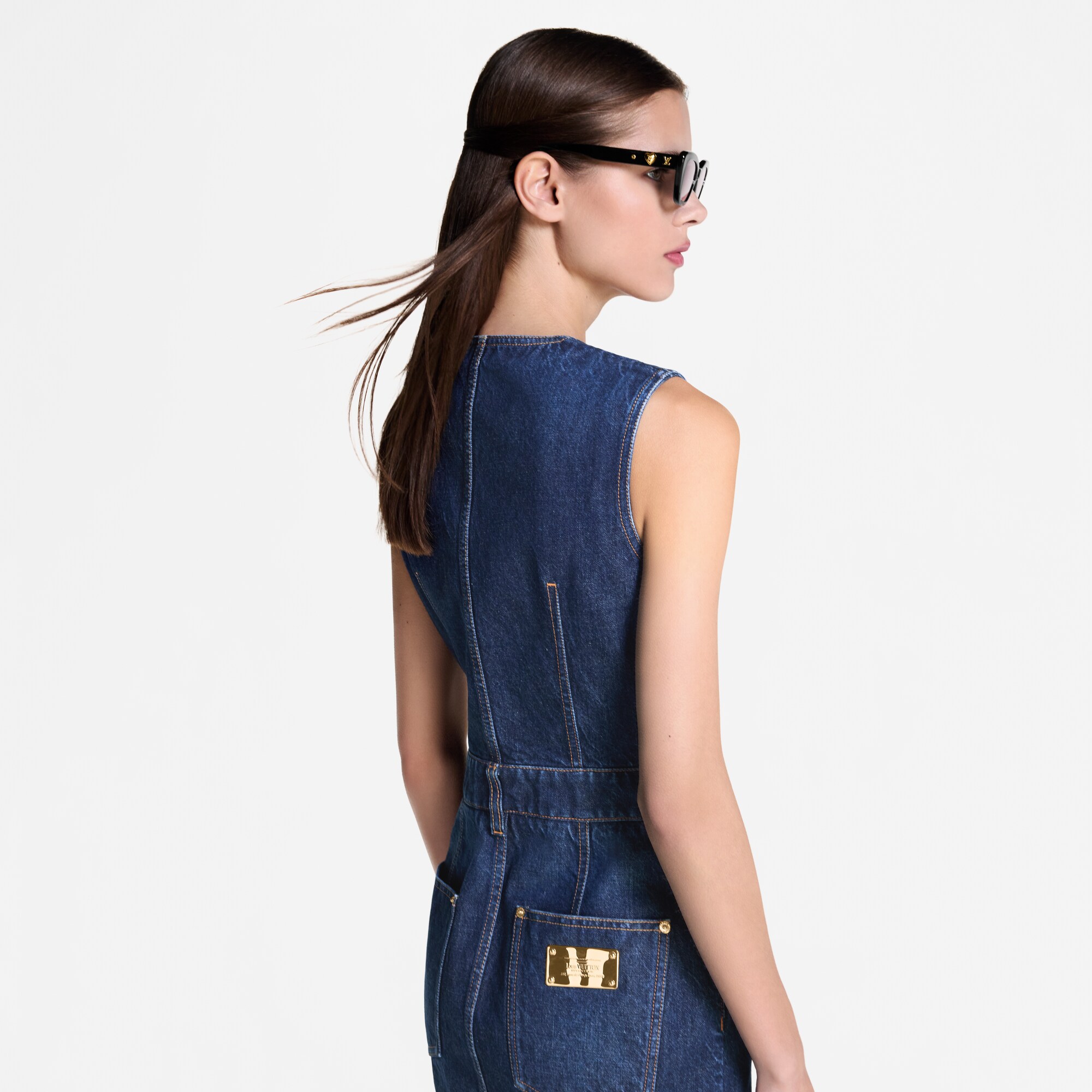 Vestido vaquero con botones  Mujer Prêt-à-Porter Vestidos | LOUIS VUITTON (Zoom de producto)