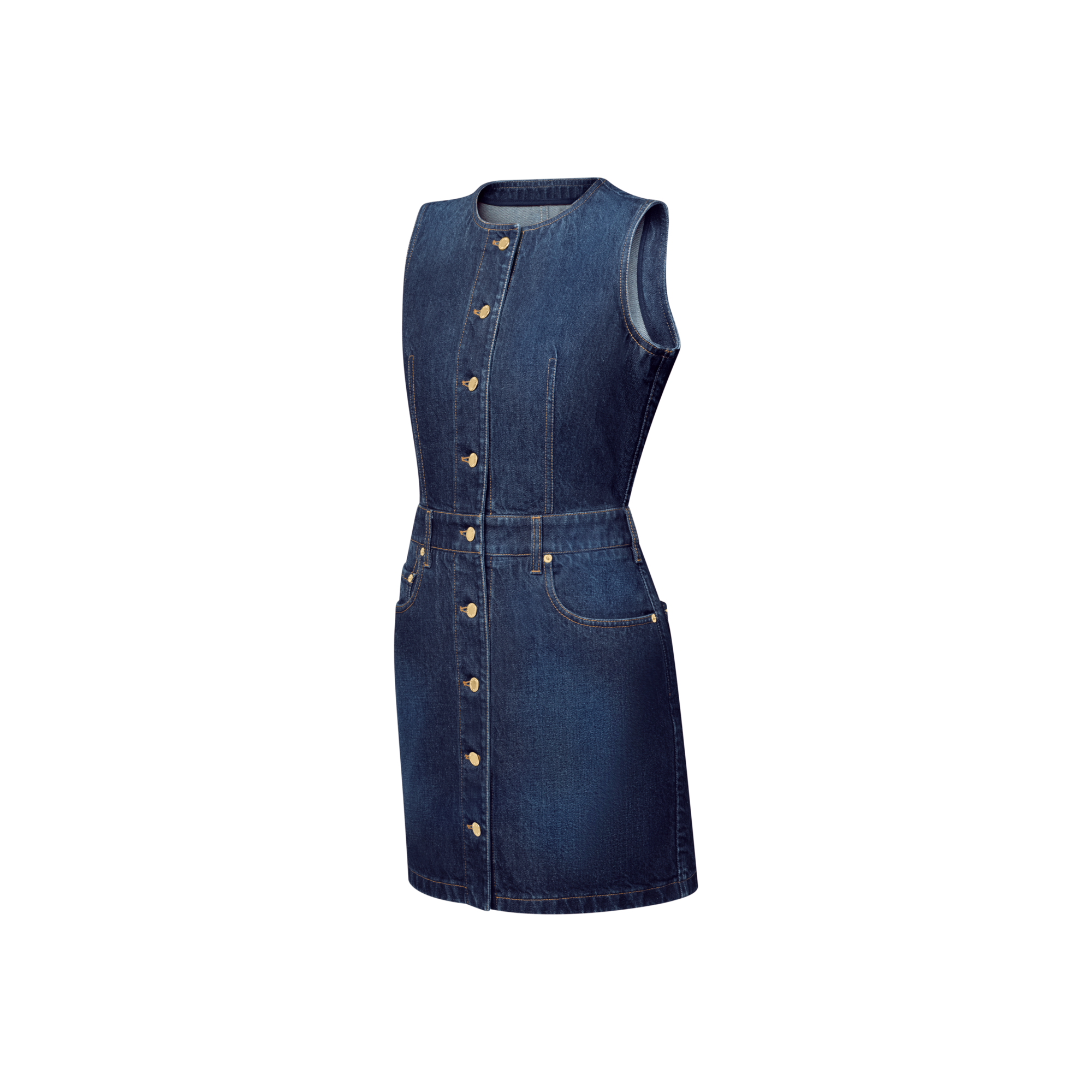Vestido vaquero con botones  Mujer Prêt-à-Porter Vestidos | LOUIS VUITTON (Zoom de producto)