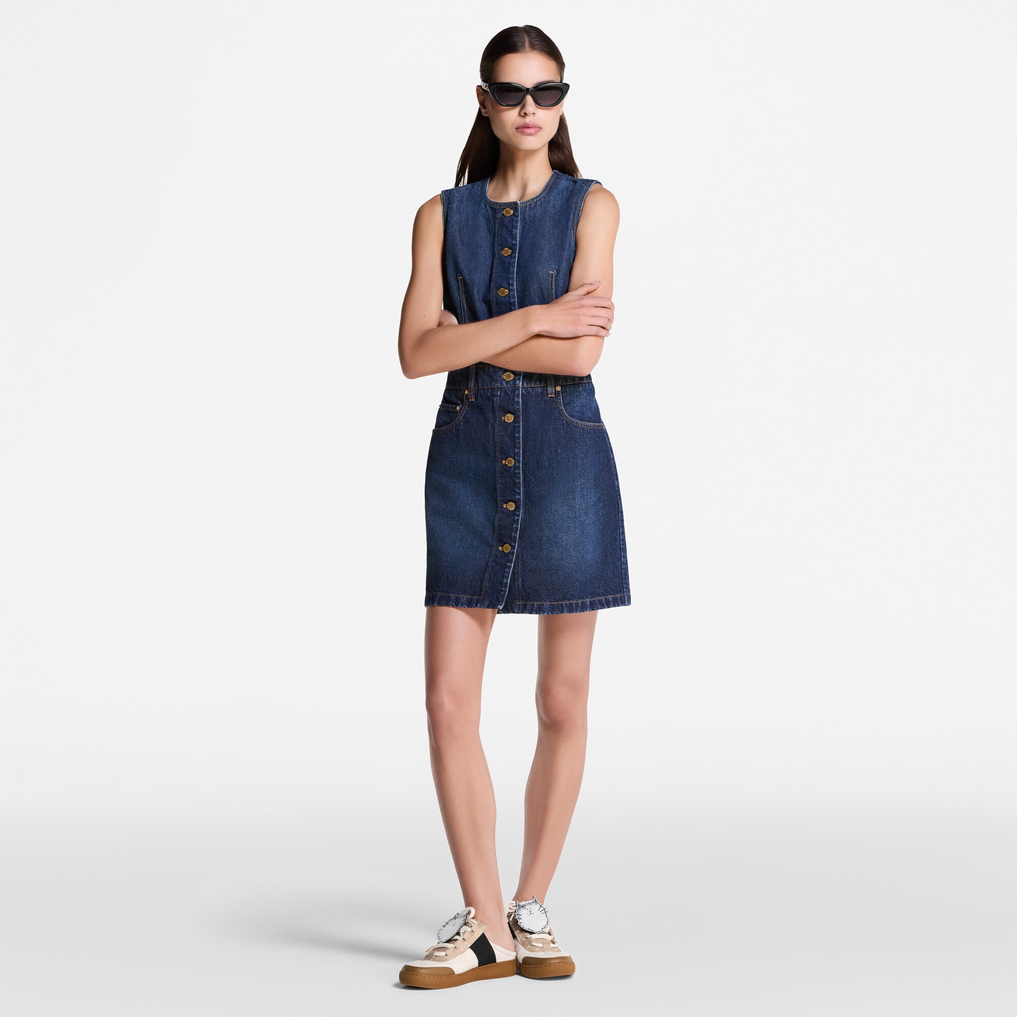 Vestido vaquero con botones  Mujer Prêt-à-Porter Vestidos | LOUIS VUITTON (Zoom de producto)
