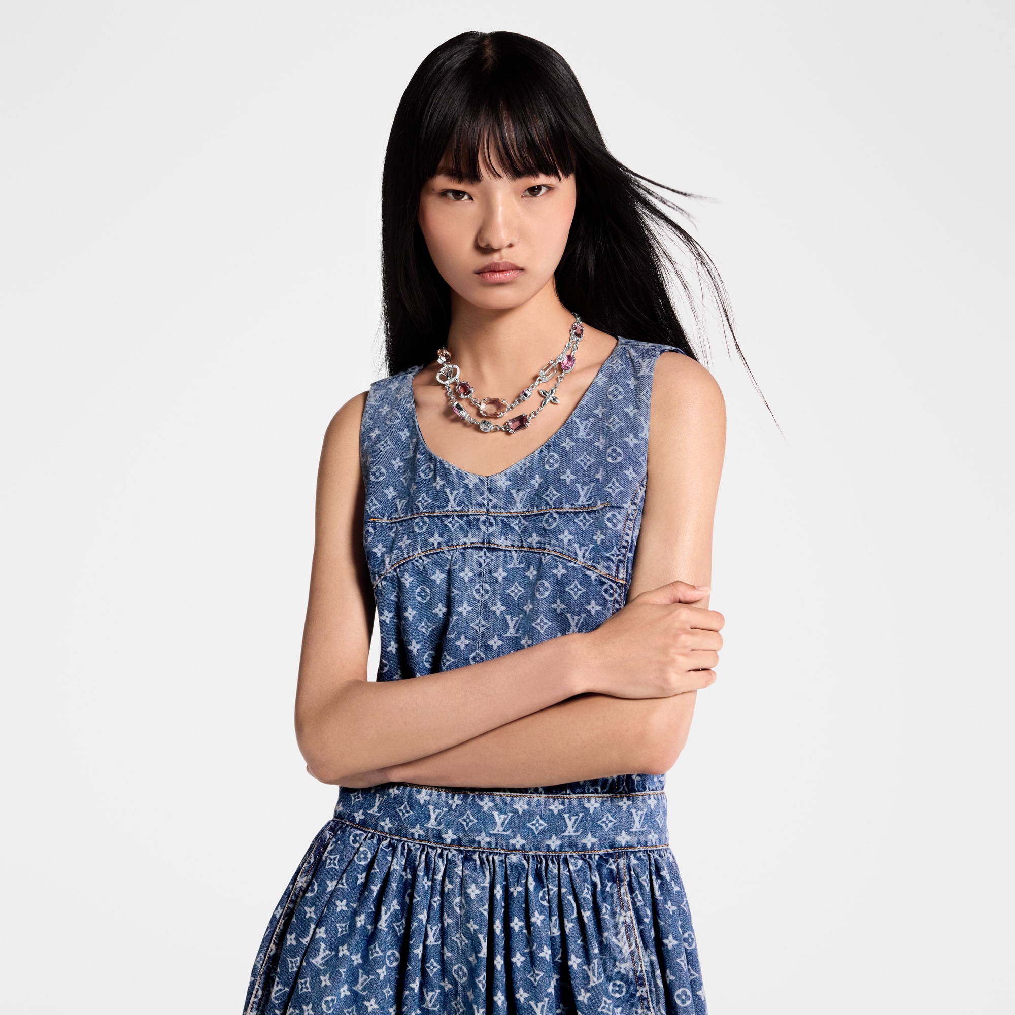 Vestido vaquero Monogram  Mujer Prêt-à-Porter Vestidos | LOUIS VUITTON (Zoom de producto)