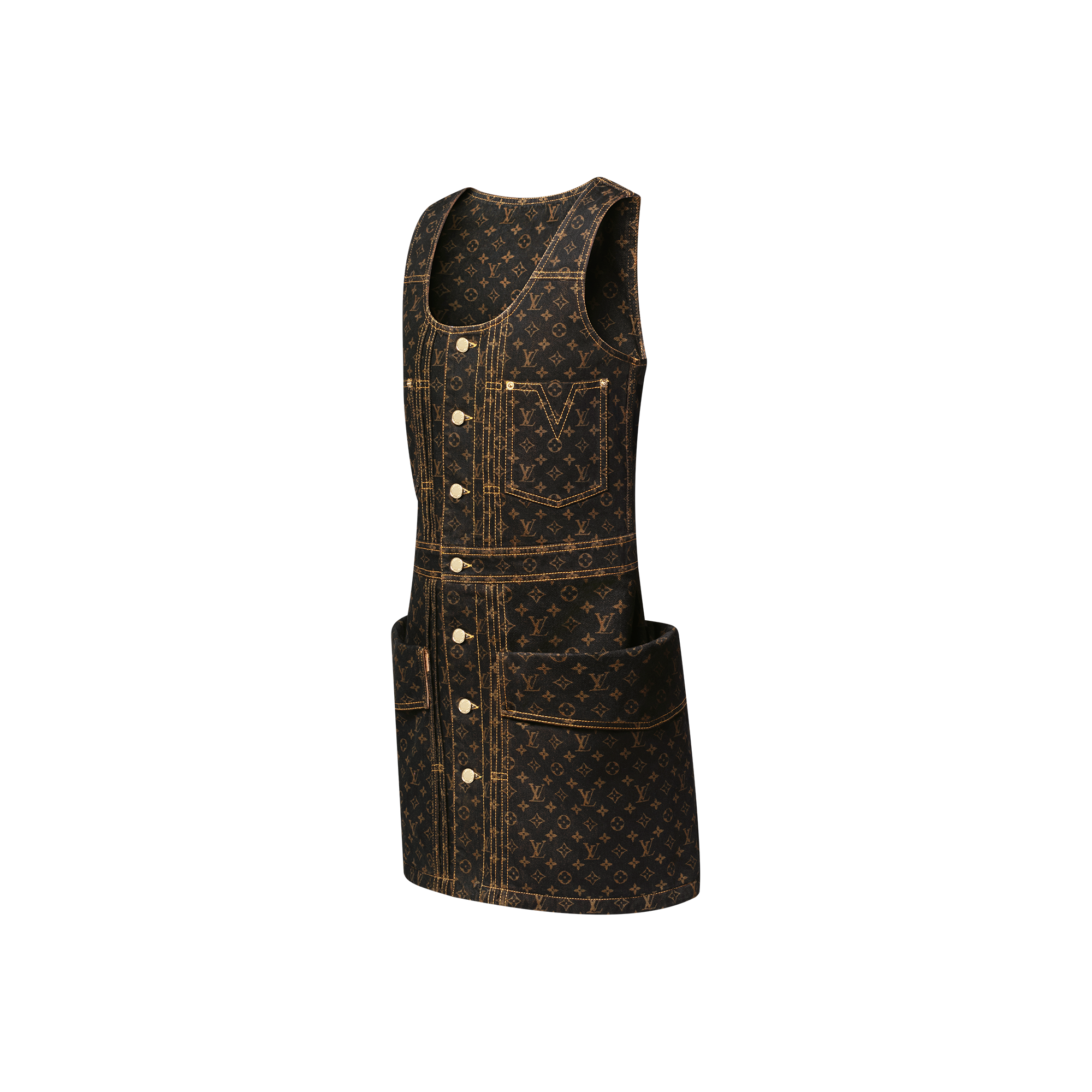 Vestido vaquero Monogram con botones  Mujer Prêt-à-Porter Vestidos | LOUIS VUITTON (Zoom de producto)