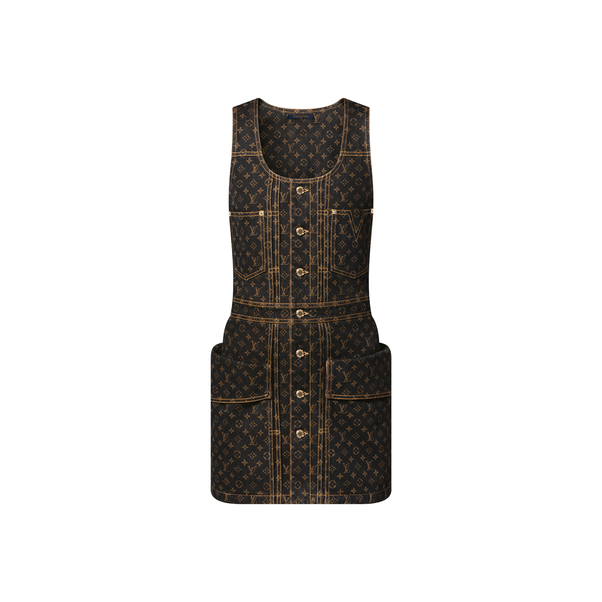 Vestido vaquero Monogram con botones  Mujer Prêt-à-Porter Vestidos | LOUIS VUITTON (Zoom de producto)