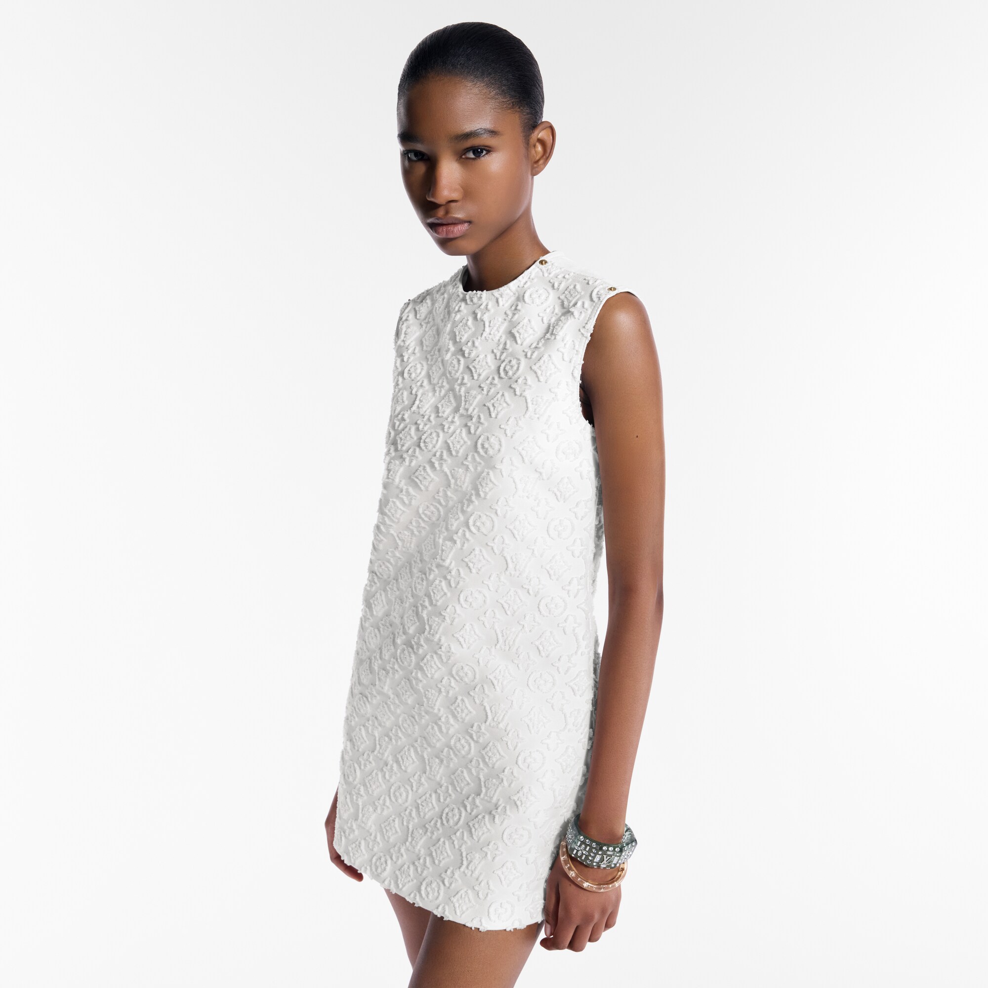 Vestido vaquero Monogram en fil coupé  Mujer Prêt-à-Porter Vestidos | LOUIS VUITTON (Zoom de producto)