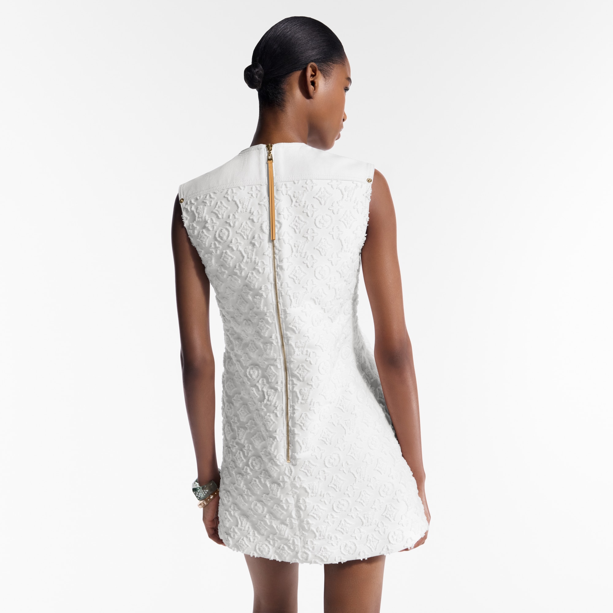 Vestido vaquero Monogram en fil coupé  Mujer Prêt-à-Porter Vestidos | LOUIS VUITTON (Zoom de producto)