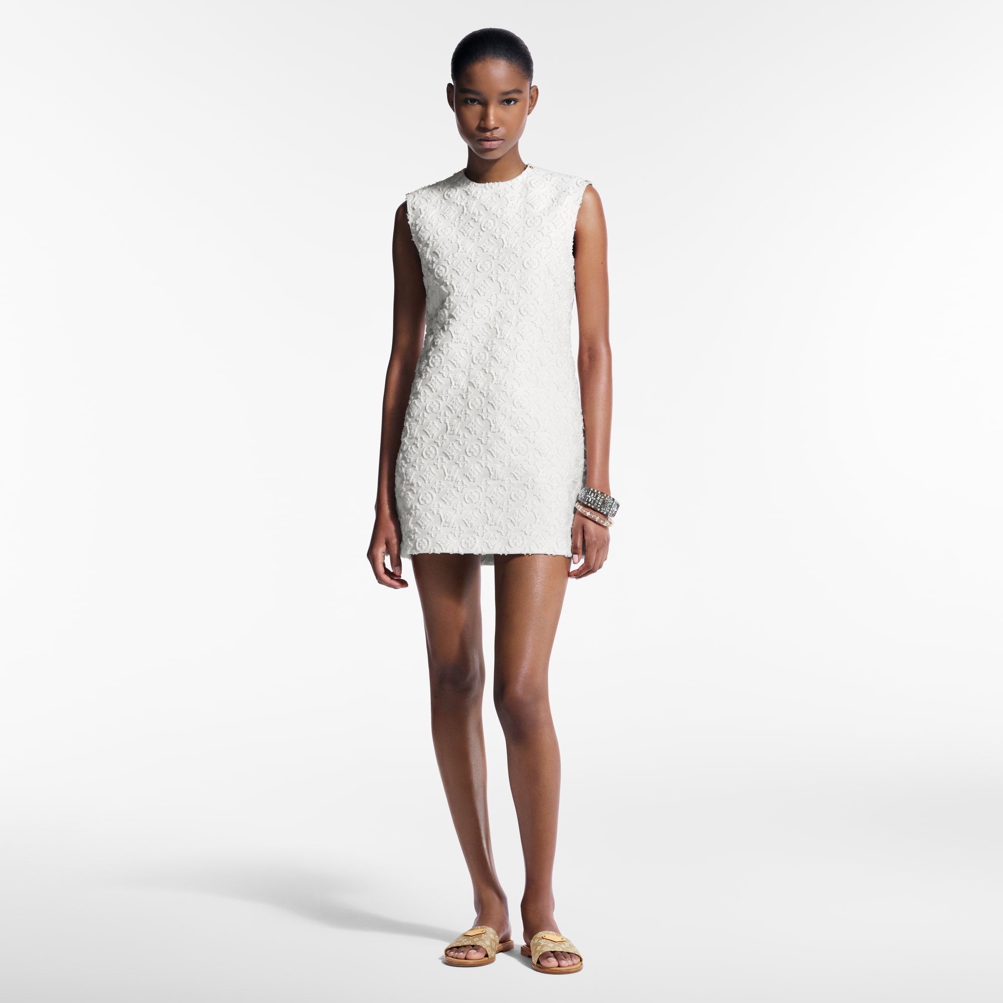 Vestido vaquero Monogram en fil coupé  Mujer Prêt-à-Porter Vestidos | LOUIS VUITTON (Zoom de producto)