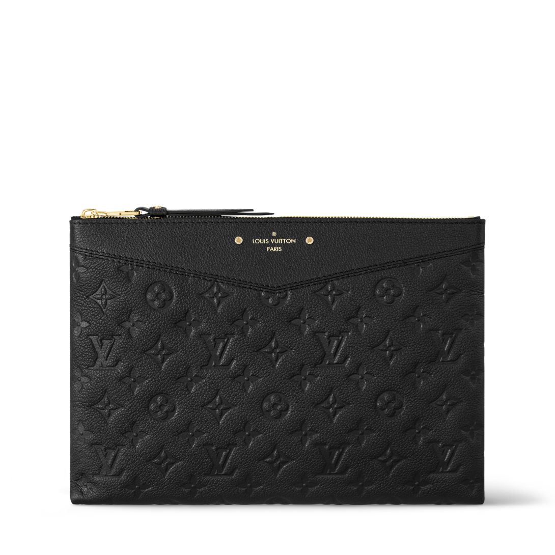 louis vuitton black imprinted bolsa
